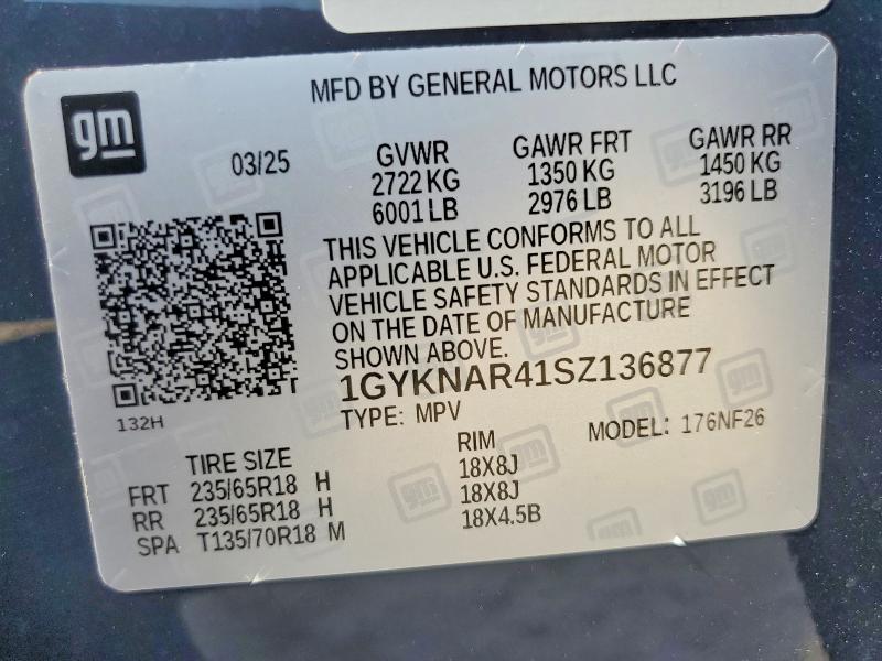 Продажа на аукционе авто 2025 Cadillac Xt5, vin: 1GYKNAR41SZ136877, номер лота: 64811846