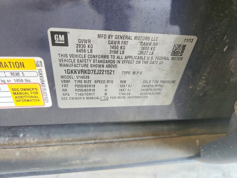 65539886 :رقم المزاد ، 1GKKVRKD7EJ221521 vin ، 2014 Gmc Acadia مزاد بيع