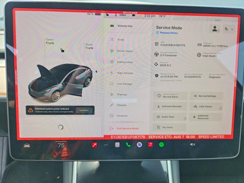 Aukcja sprzedaży 2018 Tesla Model 3, vin: 5YJ3E1EB1JF087179, numer aukcji: 64403646