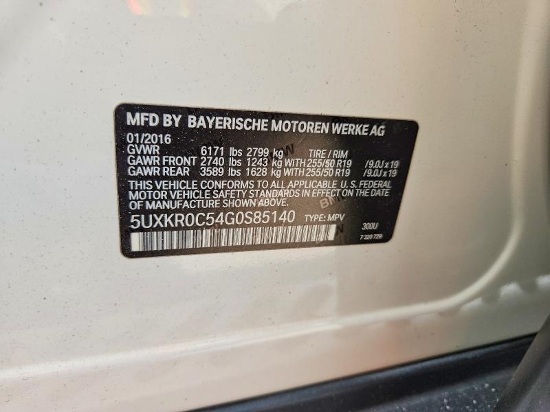 64889036 :رقم المزاد ، 5UXKR0C54G0S85140 vin ، 2016 Bmw X5 مزاد بيع
