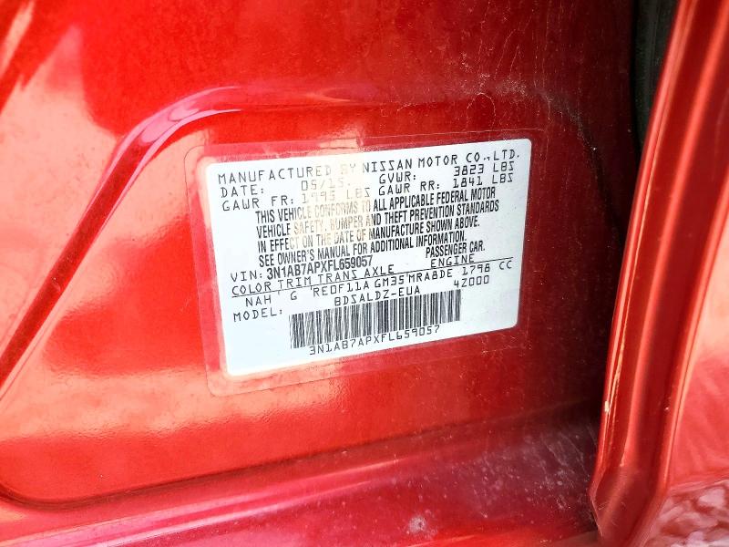 2015 Nissan Sentra მანქანა იყიდება აუქციონზე, vin: 3N1AB7APXFL659057, აუქციონის ნომერი: 65274946