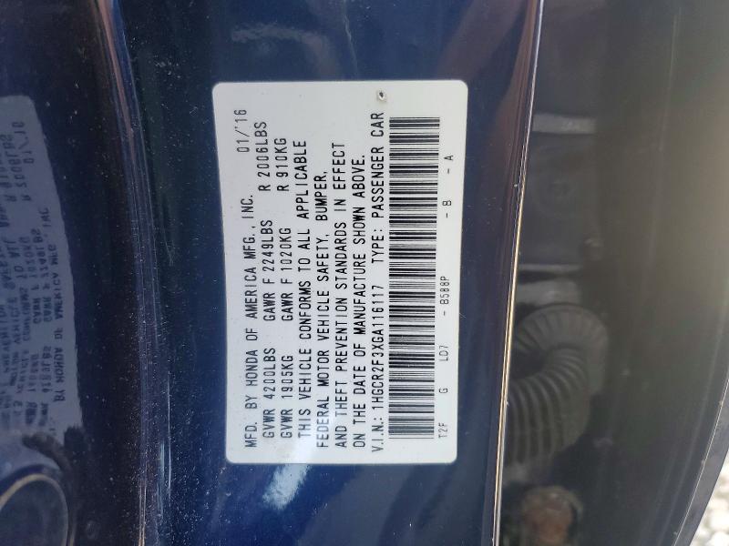 Продажа на аукционе авто 2016 Honda Accord, vin: 1HGCR2F3XGA116117, номер лота: 66239316