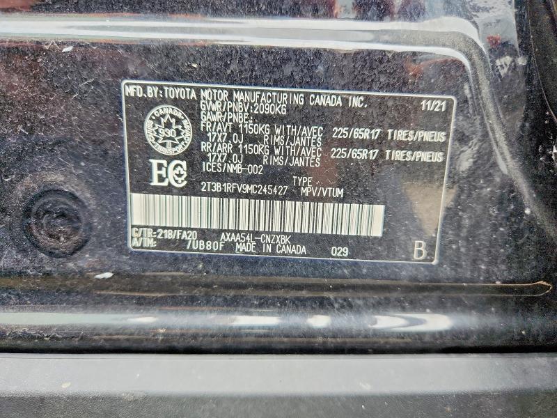 Продажа на аукционе авто 2021 Toyota Rav4, vin: 2T3B1RFV9MC245427, номер лота: 64478996