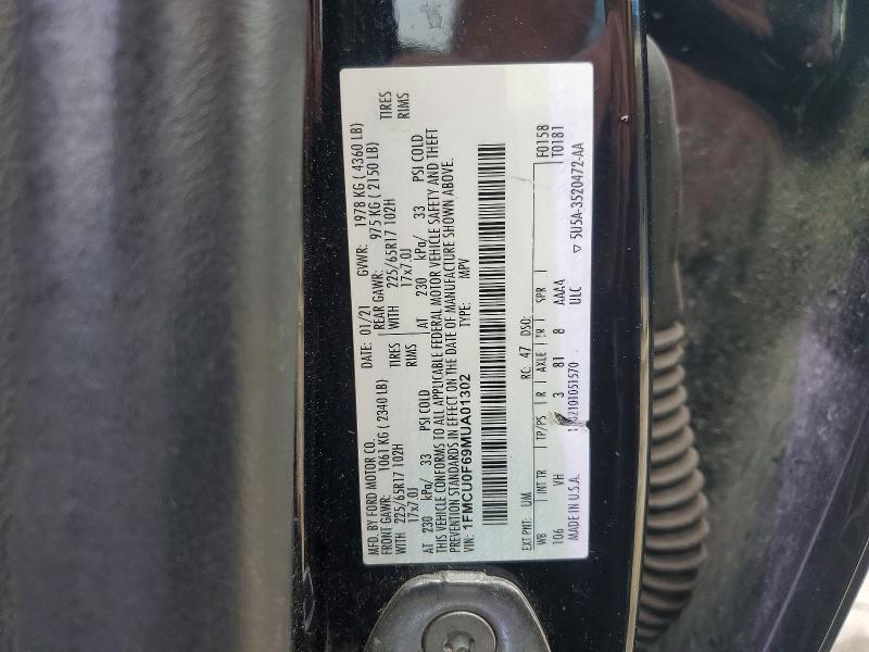 2021 Ford Escape მანქანა იყიდება აუქციონზე, vin: 1FMCU0F69MUA01302, აუქციონის ნომერი: 65437366