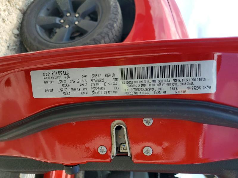 Aukcja sprzedaży 2018 Ram 1500, vin: 1C6RR6FGXJS294041, numer aukcji: 64558076