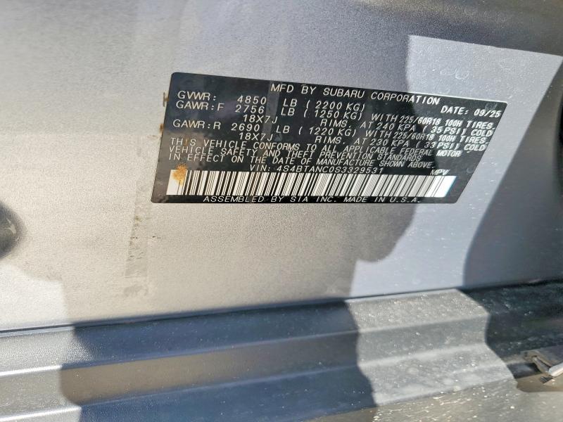 64548866 :رقم المزاد ، 4S4BTANC0S3329531 vin ، 2025 Subaru Outback مزاد بيع