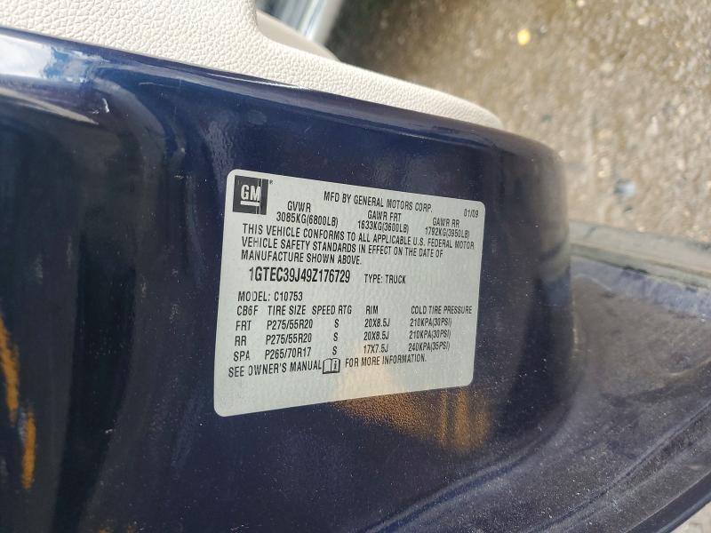 Aukcja sprzedaży 2009 Gmc Sierra, vin: 1GTEC39J49Z176729, numer aukcji: 64434236