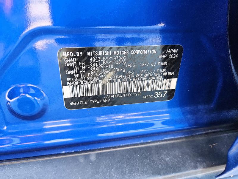 Продаж на аукціоні авто 2024 Mitsubishi Outlander Sport, vin: JA4ARUAU7RU011998, номер лоту: 66102676