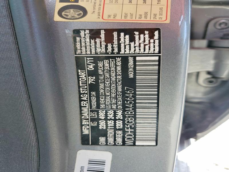 66201336 :رقم المزاد ، WDDHF5GB1BA456467 vin ، 2011 Mercedes-benz E مزاد بيع