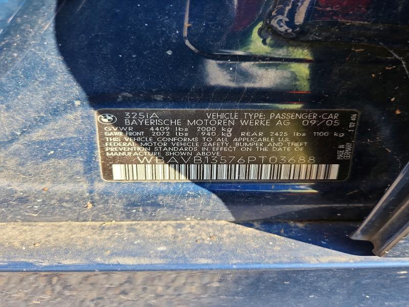Продаж на аукціоні авто 2006 Bmw 325, vin: WBAVB13576PT03688, номер лоту: 63254726