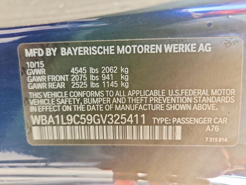 64271876 :رقم المزاد ، WBA1L9C59GV325411 vin ، 2016 Bmw 228 مزاد بيع
