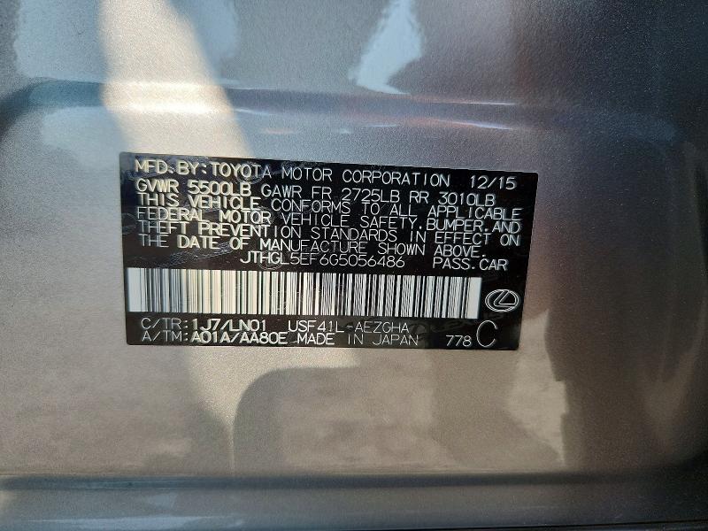 Aukcja sprzedaży 2016 Lexus Ls, vin: JTHGL5EF6G5056486, numer aukcji: 63559606