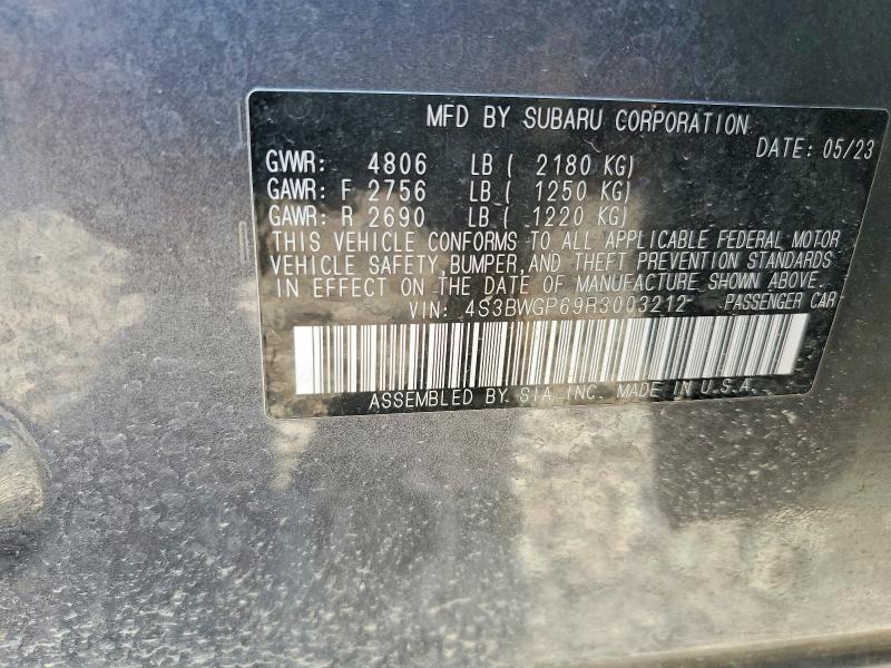 Aukcja sprzedaży 2024 Subaru Legacy, vin: 4S3BWGP69R3003212, numer aukcji: 63709006