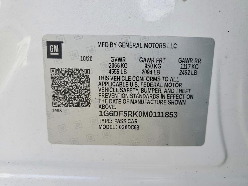 2021 Cadillac Ct4 მანქანა იყიდება აუქციონზე, vin: 1G6DF5RK0M0111853, აუქციონის ნომერი: 66809876