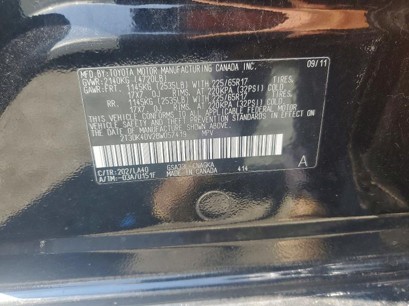 Продаж на аукціоні авто 2011 Toyota Rav4, vin: 2T3DK4DV2BW057419, номер лоту: 64412616