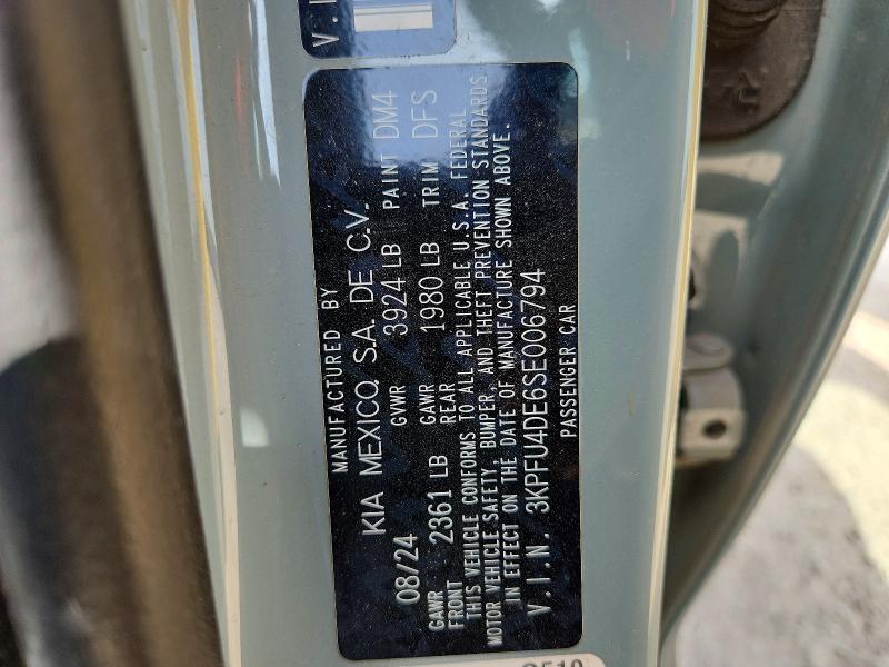2025 Kia K4 მანქანა იყიდება აუქციონზე, vin: 3KPFU4DE6SE006794, აუქციონის ნომერი: 64234736