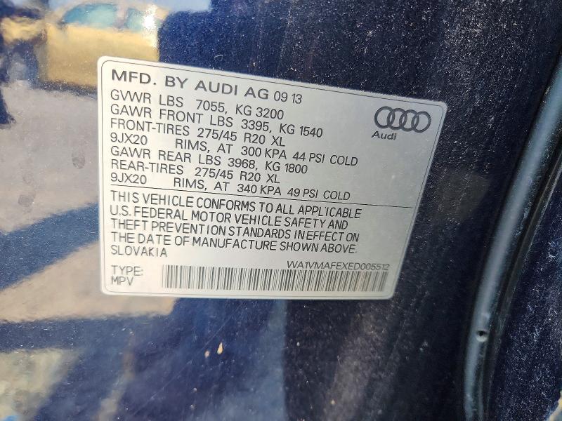 Aukcja sprzedaży 2014 Audi Q7, vin: WA1VMAFEXED005512, numer aukcji: 63700696