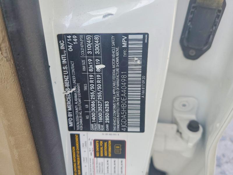 Aukcja sprzedaży 2014 Mercedes-benz Ml, vin: 4JGDA5HB0EA404981, numer aukcji: 65115106