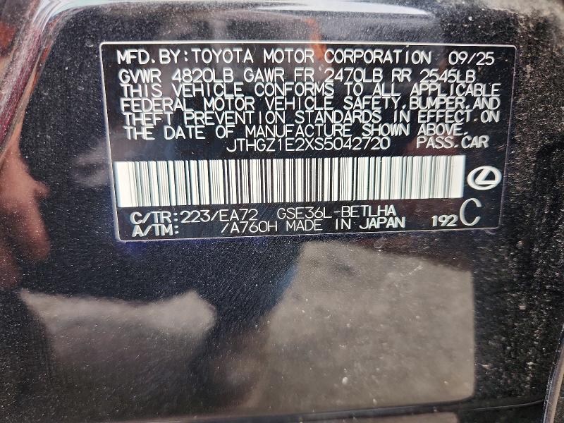 64715676 :رقم المزاد ، JTHGZ1E2XS5042720 vin ، 2025 Lexus Is 350 مزاد بيع