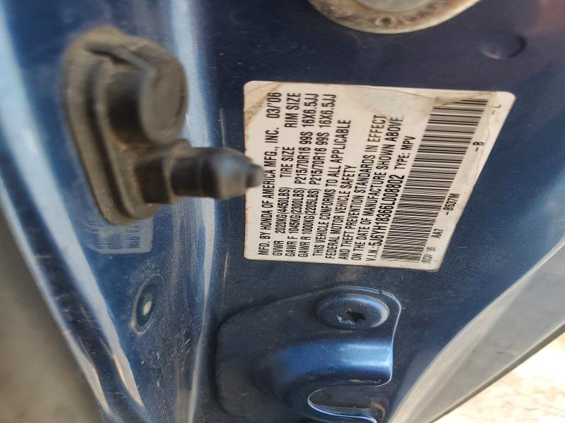 64089186 :رقم المزاد ، 5J6YH18366L008802 vin ، 2006 Honda Element مزاد بيع