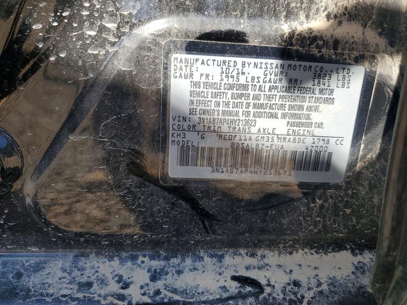 66375846 :رقم المزاد ، 3N1AB7AP4HY213623 vin ، 2017 Nissan Sentra مزاد بيع