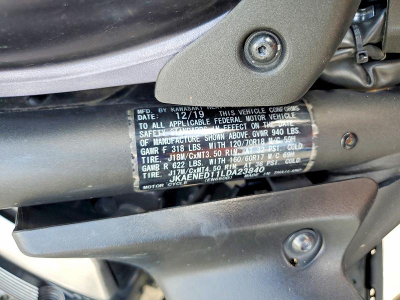 63728666 :رقم المزاد ، JKAENED11LDA23840 vin ، 2020 Kawasaki En650 مزاد بيع