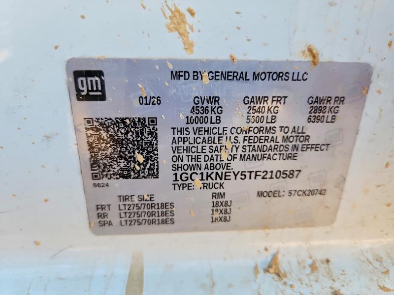 Продаж на аукціоні авто 2026 Chevrolet Silverado, vin: 1GC1KNEY5TF210587, номер лоту: 66425146