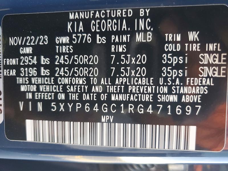 Aukcja sprzedaży 2024 Kia Telluride, vin: 5XYP64GC1RG471697, numer aukcji: 64998196