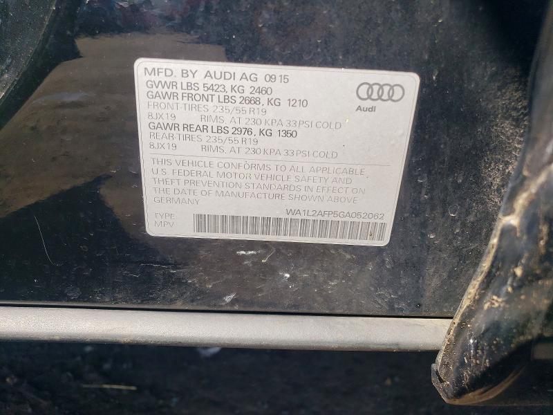 Продажа на аукционе авто 2016 Audi Q5, vin: WA1L2AFP5GA052062, номер лота: 63248996