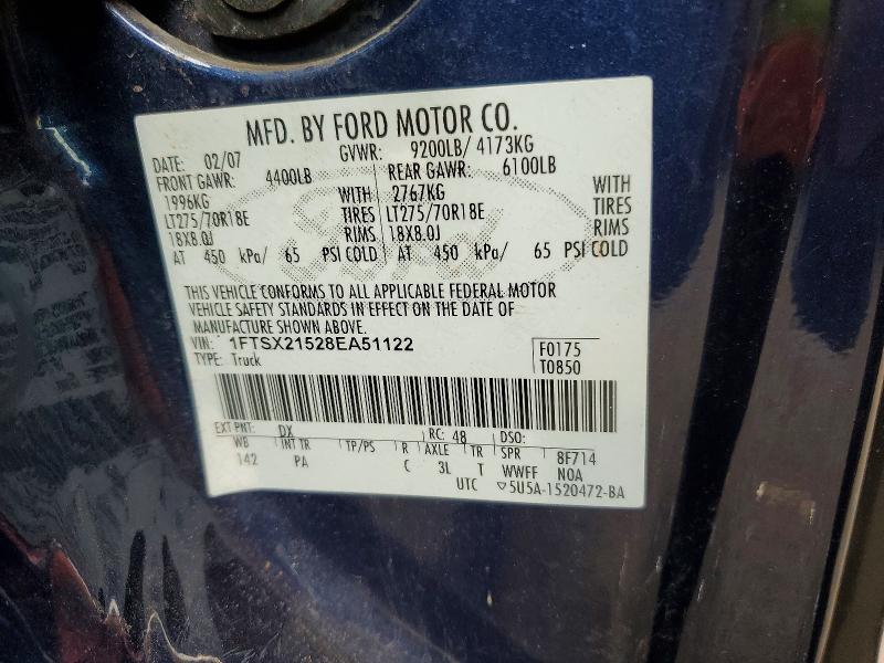 Aukcja sprzedaży 2008 Ford F250, vin: 1FTSX21528EA51122, numer aukcji: 64008516