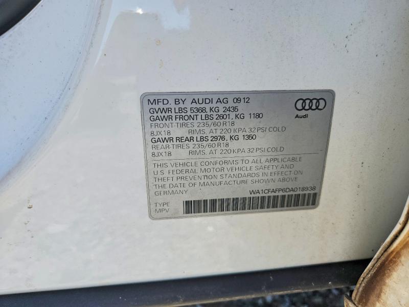 Aukcja sprzedaży 2013 Audi Q5, vin: WA1CFAFP6DA018938, numer aukcji: 65566046