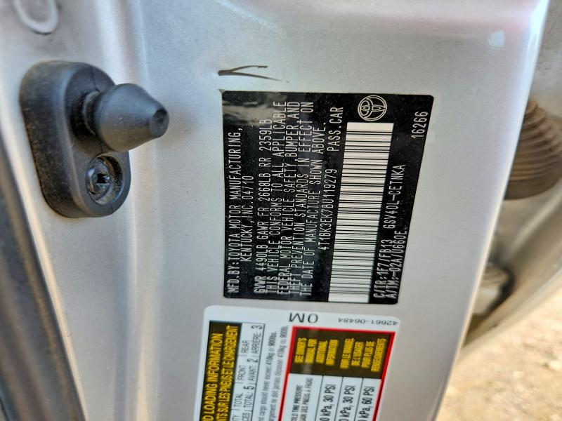 66707376 :رقم المزاد ، 4T1BK3EK7BU119279 vin ، 2011 Toyota Camry مزاد بيع