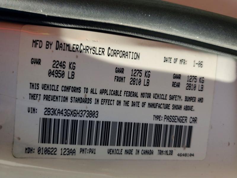Продажа на аукционе авто 2006 Dodge Charger, vin: 2B3KA43GX6H373803, номер лота: 66759076