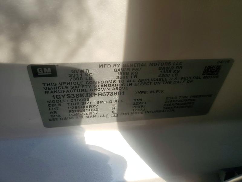 Aukcja sprzedaży 2015 Cadillac Escalade, vin: 1GYS3SKJXFR673801, numer aukcji: 65164776