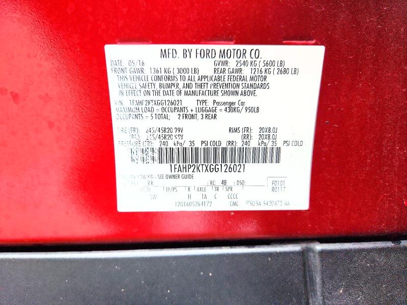Продажа на аукционе авто 2016 Ford Taurus, vin: 1FAHP2KTXGG126021, номер лота: 63745756