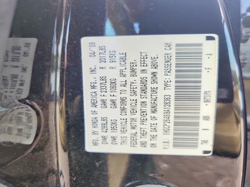 Aukcja sprzedaży 2009 Honda Accord, vin: 1HGCP26469A128363, numer aukcji: 63479616