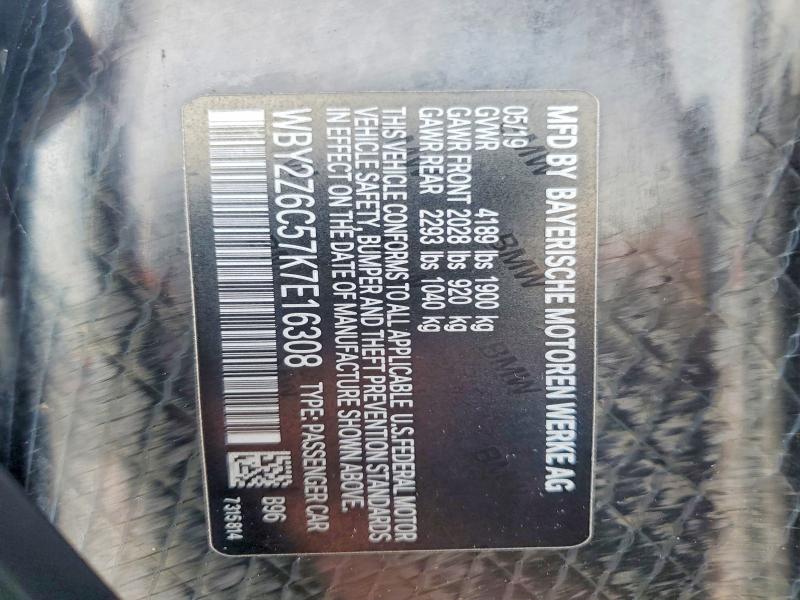 Aukcja sprzedaży 2019 Bmw I8, vin: WBY2Z6C57K7E16308, numer aukcji: 64099416