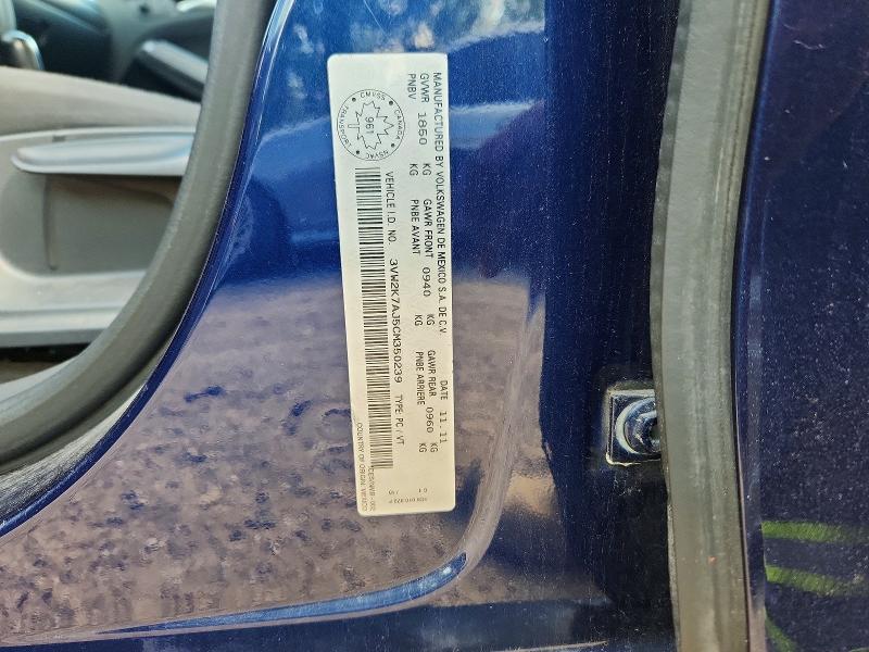 Продажа на аукционе авто 2012 Volkswagen Jetta, vin: 3VW2K7AJ5CM350239, номер лота: 65290856
