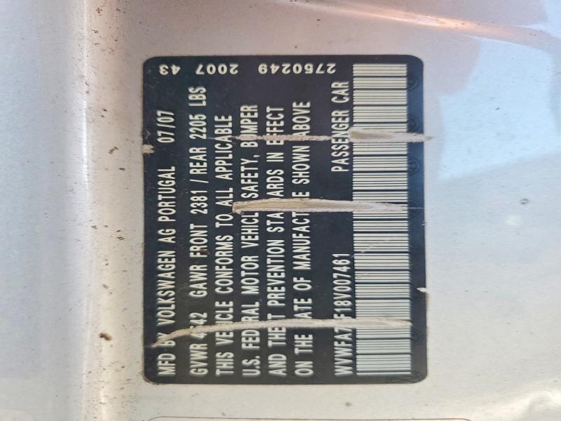 Aukcja sprzedaży 2008 Volkswagen Eos, vin: WVWFA71F18V007461, numer aukcji: 65394796