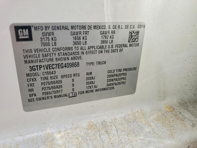 Продаж на аукціоні авто 2014 Gmc Sierra, vin: 3GTP1VEC7EG409868, номер лоту: 64937856