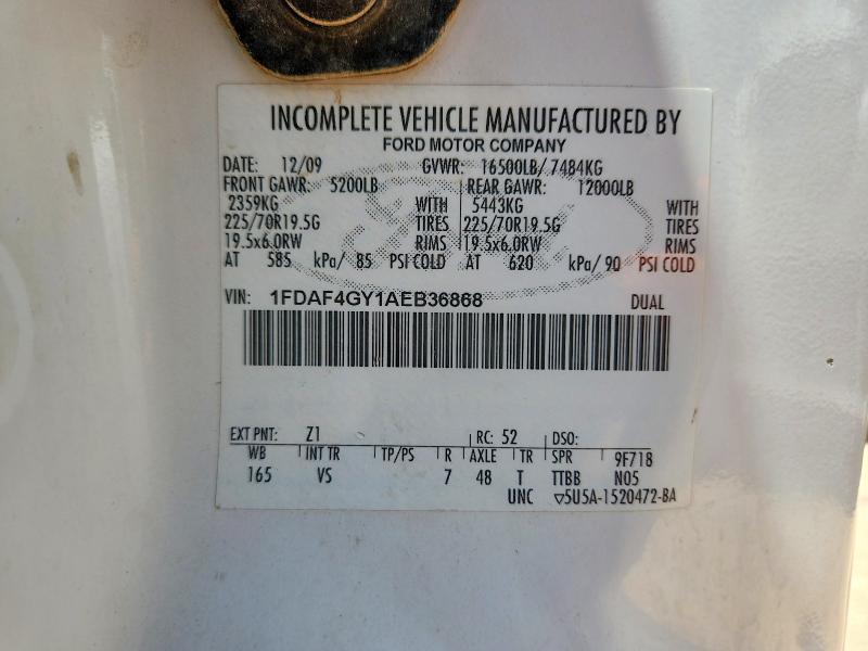 64143626 :رقم المزاد ، 1FDAF4GY1AEB36868 vin ، 2010 Ford F450 مزاد بيع