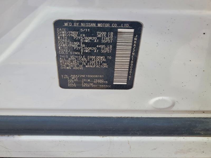 2011 Infiniti Qx56 მანქანა იყიდება აუქციონზე, vin: JN8AZ2NE1B9006161, აუქციონის ნომერი: 66431146