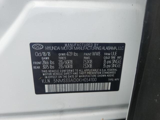 Продаж на аукціоні авто 2019 Hyundai Santa Fe, vin: 5NMS33AD0KH054100, номер лоту: 64750246