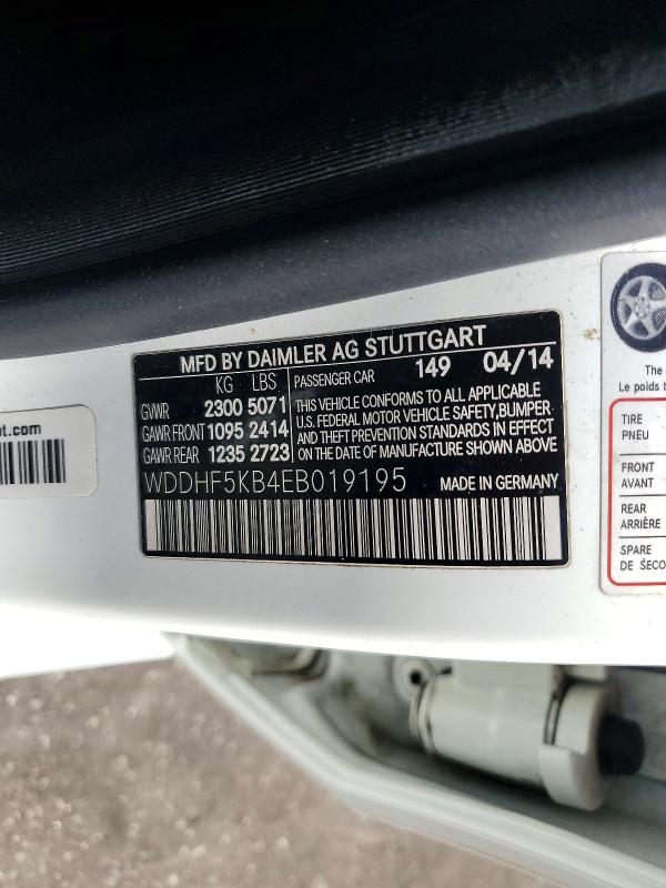 63914926 :رقم المزاد ، WDDHF5KB4EB019195 vin ، 2014 Mercedes-benz E مزاد بيع