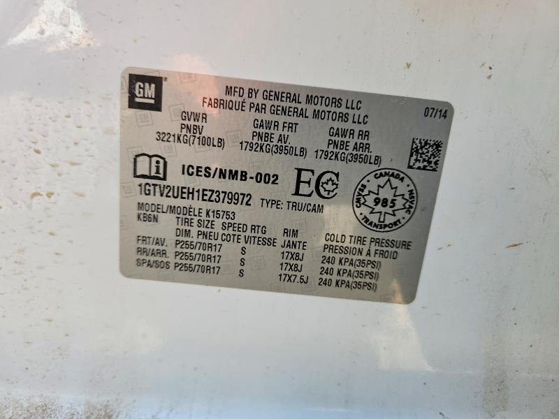 Продажа на аукционе авто 2014 Gmc Sierra, vin: 1GTV2UEH1EZ379972, номер лота: 63577376