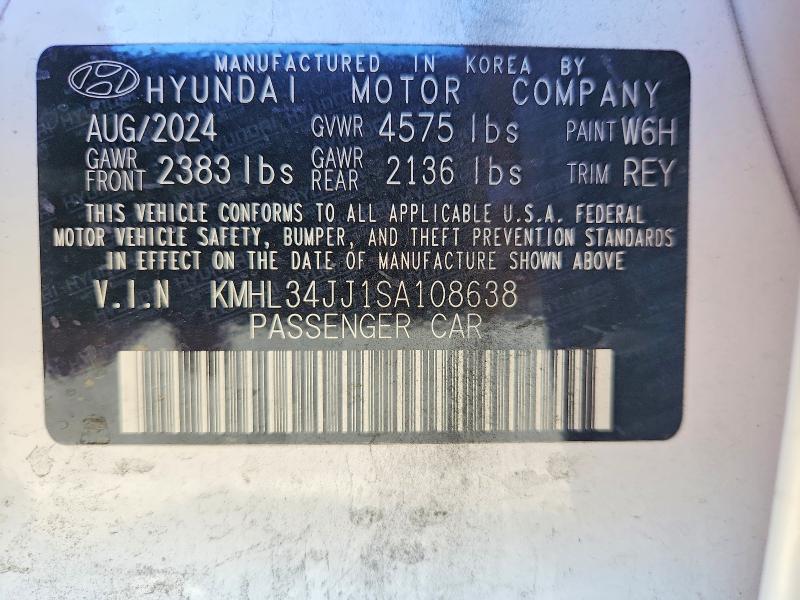 Продажа на аукционе авто 2025 Hyundai Sonata Hybrid, vin: KMHL34JJ1SA108638, номер лота: 66104546