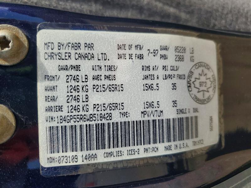 Продажа на аукционе авто 1998 Dodge Caravan, vin: 1B4GP55R6WB518428, номер лота: 66090816