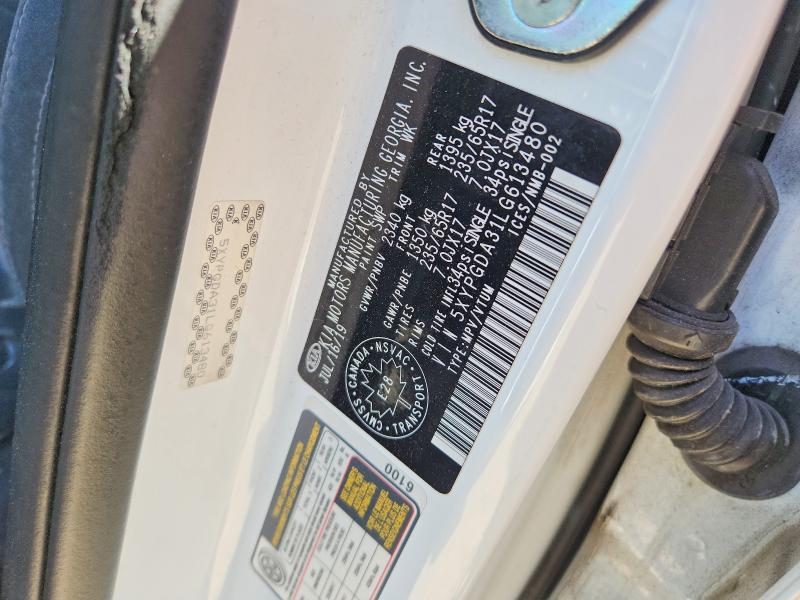 64445916 :رقم المزاد ، 5XYPGDA31LG613480 vin ، 2020 Kia Sorento مزاد بيع