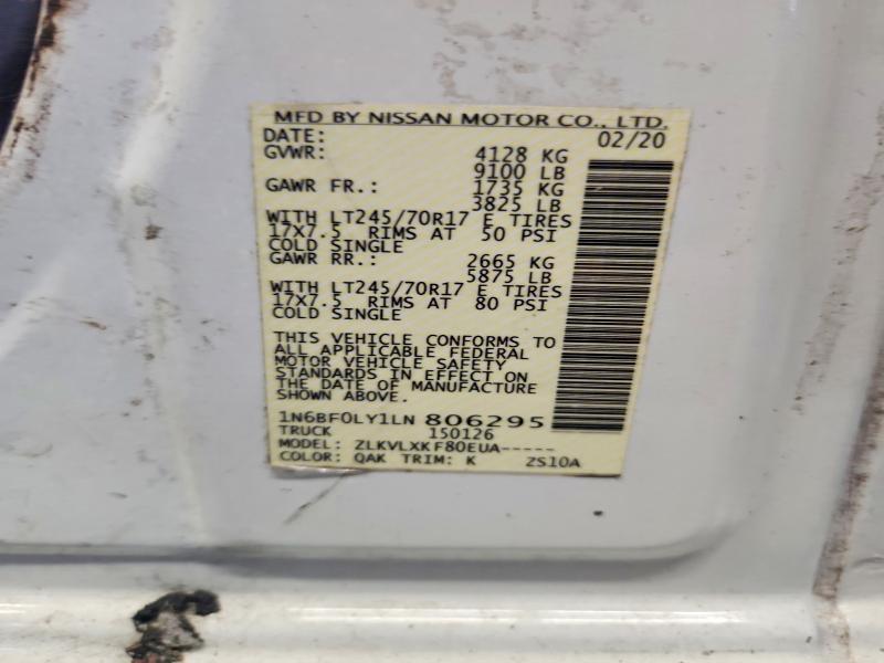Продажа на аукционе авто 2020 Nissan Nv, vin: 1N6BF0LY1LN806295, номер лота: 64589076