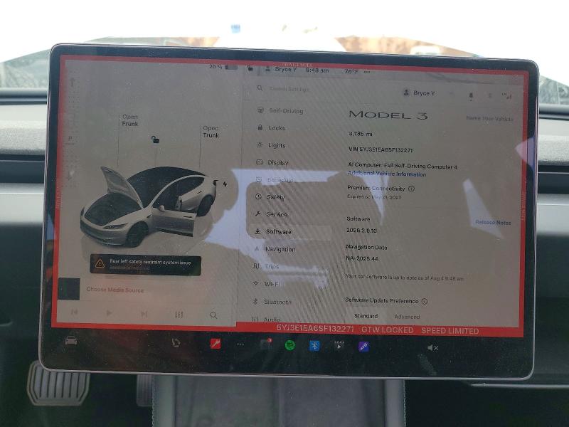 Aukcja sprzedaży 2025 Tesla Model 3, vin: 5YJ3E1EA6SF132271, numer aukcji: 63597246